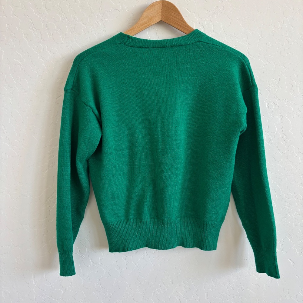 Beloved Green V-Neck Cardigan Sweater - Soft Knit Button Front - Size S - Picture 2 of 6